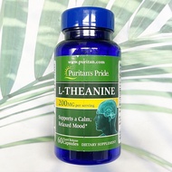 แอล-ธีอะนีน L-Theanine 200mg 60 แคปซูล สนับสนุนผ่อนคลายและการนอนหลับ (Puritans Pride®)