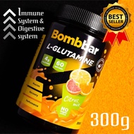 HALAL L-Glutamine Bombbar, Citrus Mix (300g), 60 serving, 4 gram per scoop, muscle recovery