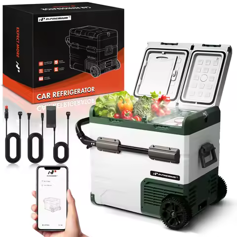 A-Premium 54.2L/57QT Portable Car Fridge Cooler Refrigerator w/ APP Control 12V