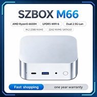 AMD Ryzen 5 6600H Mini PC LPDDR5 8GB 12GB 16GB 24GB WIFI 6 Dual 2.5G Lan M.2 2280 NVME 2242 NVME SAT