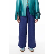 Thaythem | Loungy Striped Relaxed Fit Pants in Cobalt กางเกงทรงรีแลกซ์ฟิตสีน้ำเงิน