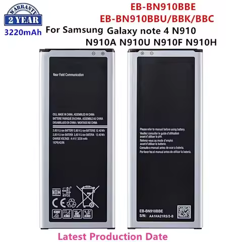 Brand New EB-BN910BBE EB-BN910BBK EB-BN910BBC EB-BN910BBU 3220mAh battery For Samsung Galaxy Note 4 