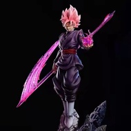 Dragon Ball BY Pink Black Goku Zamas Rose Red GK Statue Figure Decoration Anime Figure Gift [