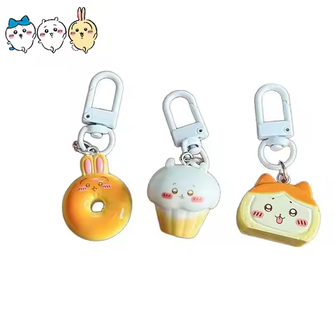 3pcs/set Chikawa Dessert Bread Key Chain Hachiware Usagi Funny Foodie Backpack KeyChain Creative Per