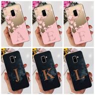 Compatible For Samsung Galaxy A8 (2018) SM-A530F / A8 Plus (A8+) SM-A730F Cute Initial Letter Soft Silicone TPU Phone Case