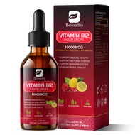 BEWORTHS Vitamin B12 Liquid Drops 10000 MCG with Calcium Vitamin B9 D3 for Energy Focus & Mood Brain