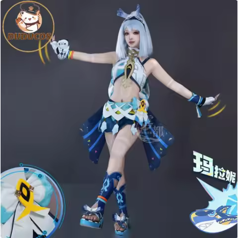 Mualani SR Cosplay Game Genshinimpact Mualani Cosplay Costume Dress Wig Anime Role Play Carnival Par