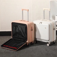 18 Inch Small Travel Trolley Case with Front Opening 360 ° Universal Wheel Rotation Password Box Lug