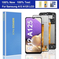 ♜6.5 inch For Samsung A12 A125 LCD Display with frame Touch Screen Digitizer Replacemen For Sams CP