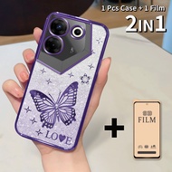 LAYAR 2 in 1 Casing hp for Tecno Camon 20 Pro 20s Pro 5G CK8n CK8nB Case Glitter Anti-Shock - 9D Cer