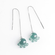 Cat Paw Deign Natural Type A S925 Jade Drops Earrings