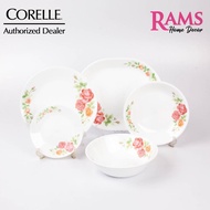 Corelle 16 Pcs Vitrelle Tempered Glass Dinner Set / Set Pinggan Mangkuk Kaca - Rosabelle