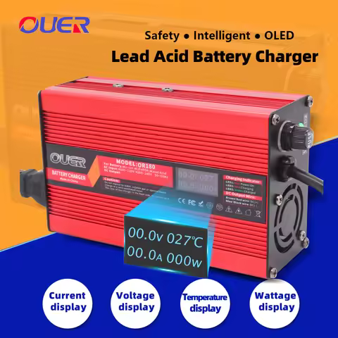 48V 3A Lead Acid Battery Charger Usd For 48V Lead Acid AGM GEL VRLA OPZV Battery Smart Charger OLED