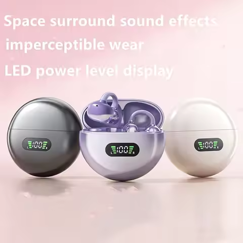 New Q71 TWS Bone Conduction Earphones Bluetooth 5.3 Earbuds Clip on Ear Comfortable Sport Digital Di