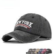 NEWYORK Vintage Perforated Baseball Cap 3D Embroidered Letter Causal Baseball Hat