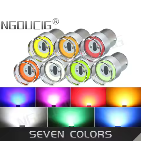 NGOUCIG 2PCS 12V 24V BAY15D BA15S Brake Reverse Car Light 1156 1157 P21W R5W R10W P21/5W Red Backup 
