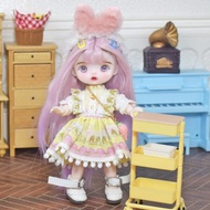 SISON BENNE 16cm Mini Cute BJD Dolls 1/8 Ball Jointed Girl Doll with Fashion Clothes Full Outfits Sh