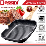 Dessini Italy Marble Stone Grill Steak Frying Pan Induction Non Stick Pot Bowl Wok Cookware Tool (24
