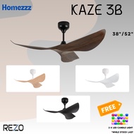 Rezo KAZE 38 Inch 52 Inch /3B Ceiling Fan (52 Inch/6F+6R) Remote Control 12-Speed Ceiling Fan
