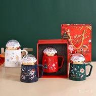 🚓Christmas Gift Ceramic Mug Creative Christmas Ceramic Water Cup with Lid Christmas Gift Couple Water Cup Wholesale