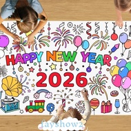 FAYSHOWS Giant Coloring Poster, Happy  Year DIY Coloring Doodle Art Banner, Interactive Art Craft Do