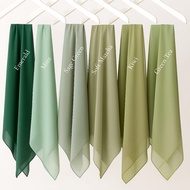 SOFT GREEN SERIES - Pollycotton Tudung Bawal Hijab Square Hijab (Soft Matcha, Green Tea, Kiwi, Mint,