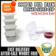 Hinged Sauce Cup 1/2/3/4oZ hinged cup with lid salad cup gravy dessert cup with lid sauce container