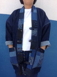 Denim Patchwork Kimono 牛仔拼布外套  野良著 和服外套