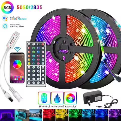 Led Strip 5 15 Meter 20M Led Strip Light Waterproof Rgb 12V 5050 2835 Ir Wifi Bluetooth Self-Adhesiv