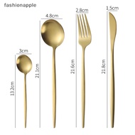 FAMY Matte Cutlery Tableware Stainless Steel Spoon and Fork Set Dining Table Sets Dinnerware Set Utensils Kitchen Accessories FAA