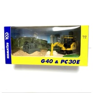 Komatsu Diecast Set – G40 Bulldozer & PC30E-5 Excavator Construction Model