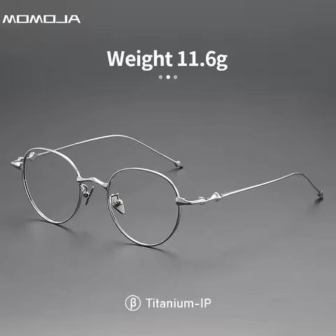 MOMOJA New Retro Round Eyeframe Ultra Light and Comfortable Titanium Alloy Men's and Women's Fashion