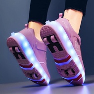 Girl Led Light 4 Flashing Light Fashion Sneakers Boot  Wheels Boys 【hot】Roller Skate Children Sports Gift Casual Kids Toys Led Shoes