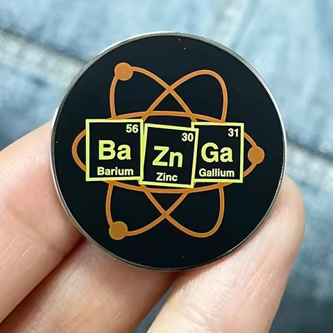 Barium Zinc Gallium BaZnGa Ba-Zn-Ga Parody Badge Big Bang Theory Bazinga Meme Brooch Enamel Pin