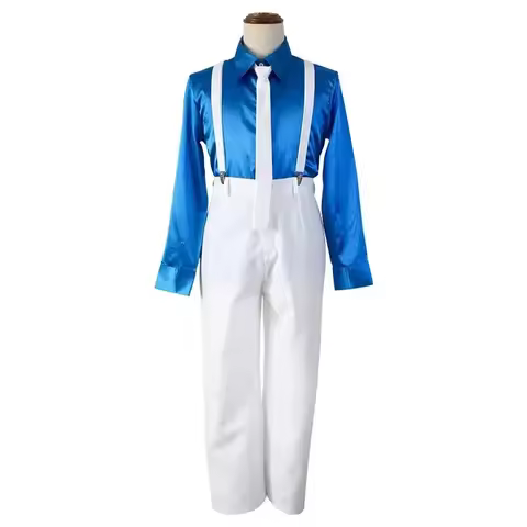 e,4;v'6\k/Smooth Criminal Suit Michael Jackson Cosplay Costume top pants shirt tie hat strap Hallowe