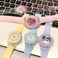 Sanrio Hello Kitty Watch LED Cartoon Watch Fashion Silicone Watch Cinnamoroll My Melody Kuromi Prima