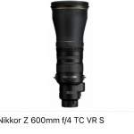 Nikon Nikkor Z 600mm f/4 TC VR S