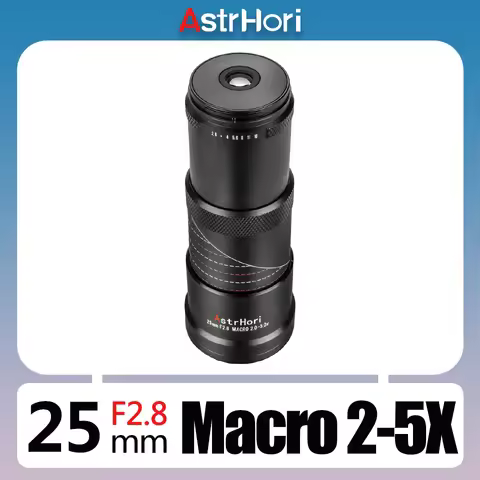 AstrHori 25mm F2.8 Manual Focus Full Frame Camera Lens 2X-5X Magnifcation HD Image Quality Ultra Mac