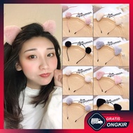 Gratis Ongkir - Bando Cute Cat Ear Headband Hair Accessories / Bando Anak Perempuan Pompom Cantik