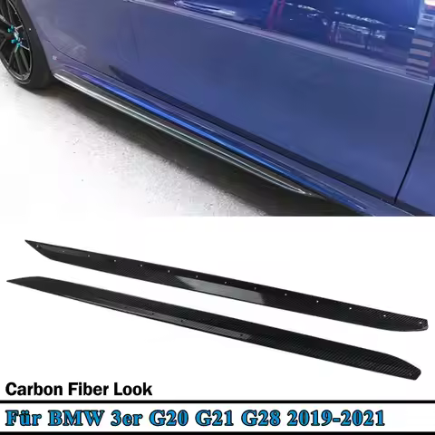 Pair Performance Side Skirts For BMW 3 Series G20 330i M340i 19-21 Carbon Look