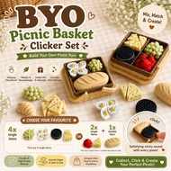 BYO Picnic Basket Clicker Clicky Set Oddly Satisfying Stress Relief Fidget Toy Clicky Cute Gift