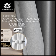 BlackPeacock【Ready Stock】Esquisse Soft Thick Velvet Blackout Curtain 90-99% / Kalis Cahaya Langsir
