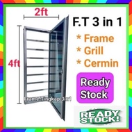 (free delivery) 4'x2' frame Tingkap 3in1 cermin  hidup