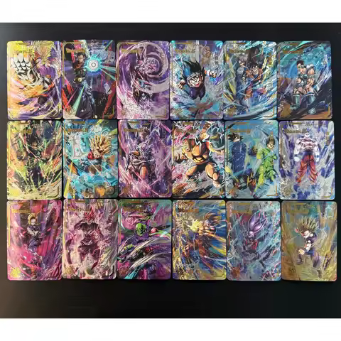55pcs DIY Dragon Ball Super Heroes Full Set Holo Foil Art Cards Goku Vegeta Anime Collectible TCG Gi