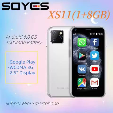 SOYES XS11 Supper Mini Smartphone WCDMA 3G Network 2+16GB Quad Core Android Mobile Cell Phone 1000mA