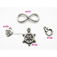 Charms DIY Jewelry Bracelet Silver Infinity Ship Wheel Made With Love Handcuff