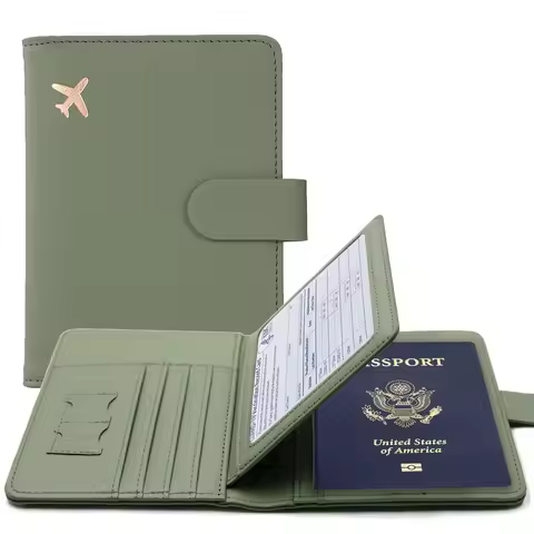RFID Passport Cover Case Passport Holder Multifunctional Passport Wallet ID Credit Card Holder Trave