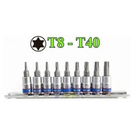 Kingtony 2109PR 1/4 star hexagonal tube set 9 pieces T8-T40
