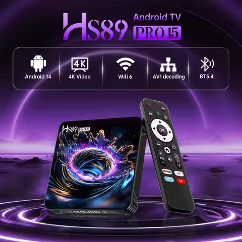 HS89 PRO 15 RK3539 Android 14.0 YouTube Certification 4K HDR10 BT Voice Assistant Remote 100M LAN Wi