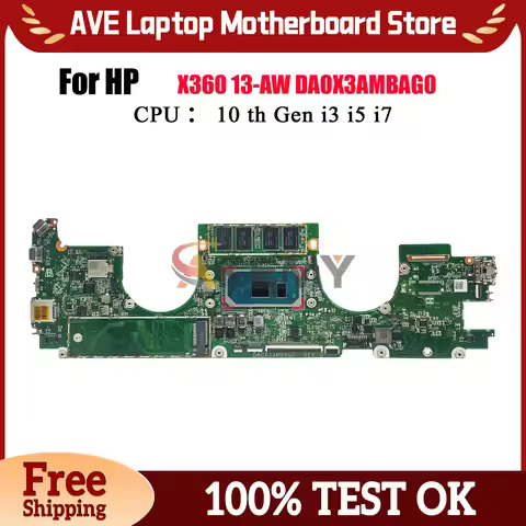 DA0X3AMBAG0 Laptop Motherboard For HP Spectre X360 13-AW With i5 i7 10th Gen CPU 8GB 16GB RAM M03271